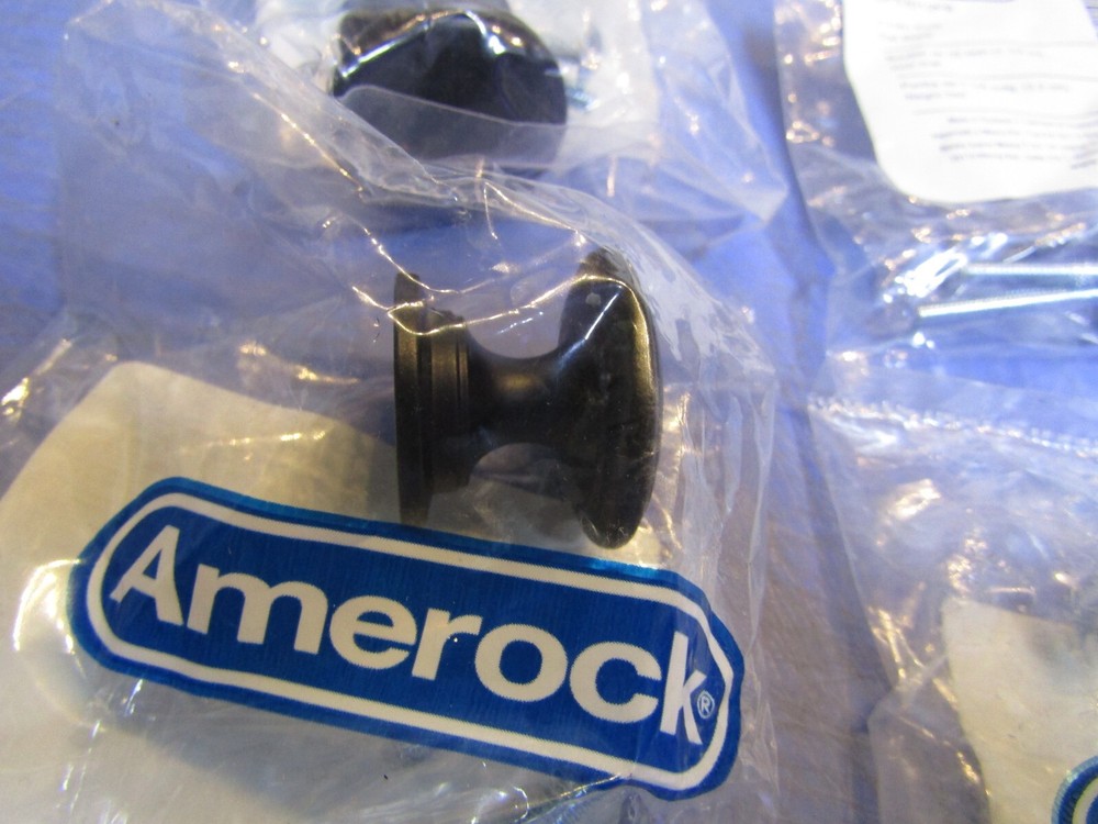 6 – AMEROCK CABINET KNOBS FLAT BLACK BP 53012-FB. NEW in Package