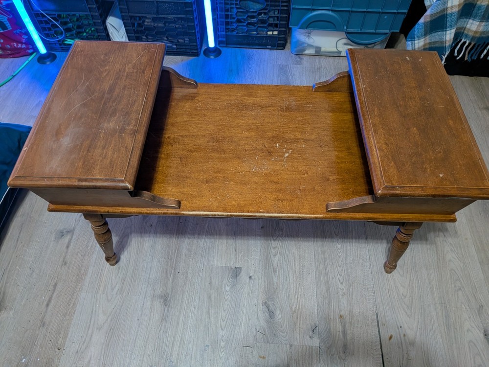 Mid Century Solid Maple 2 Sided Step Ends Coffee Table.