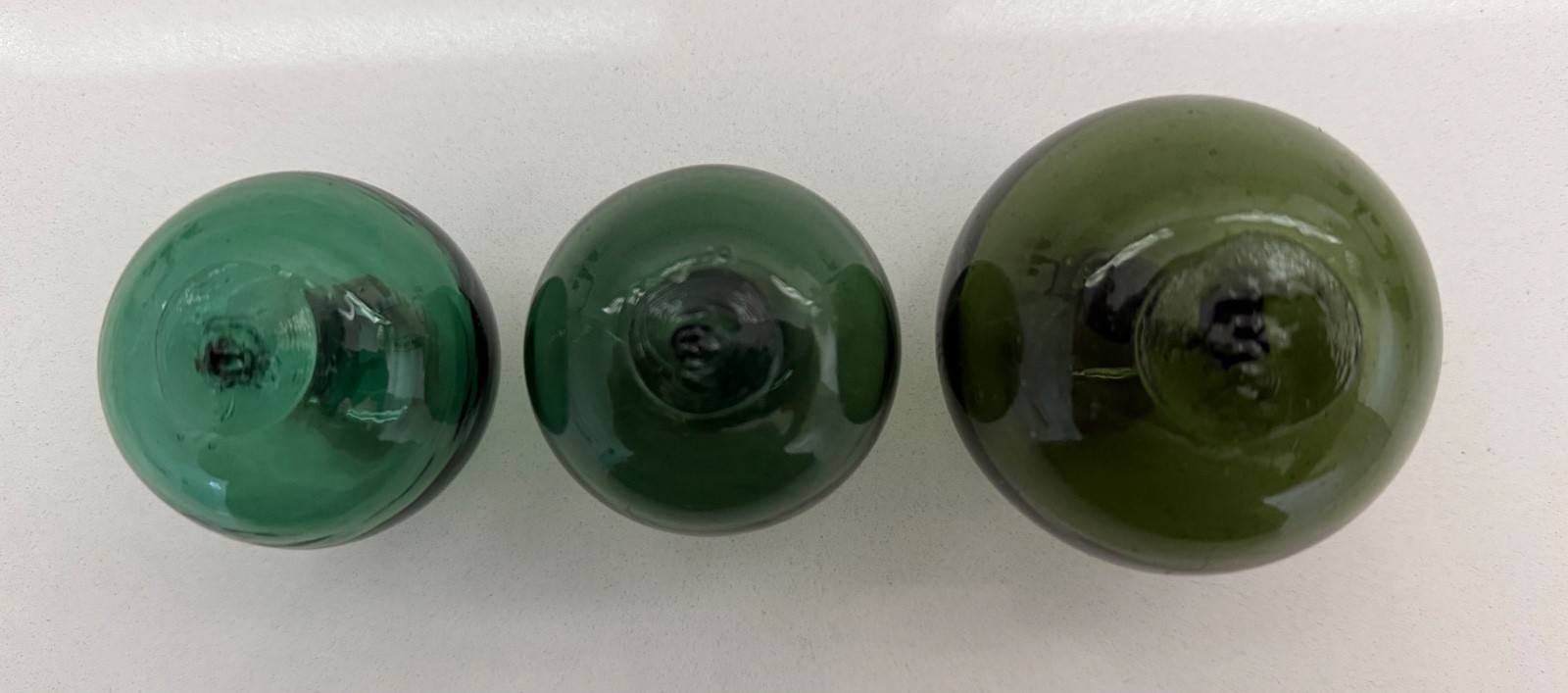 3 Norwegian glass fishing floats