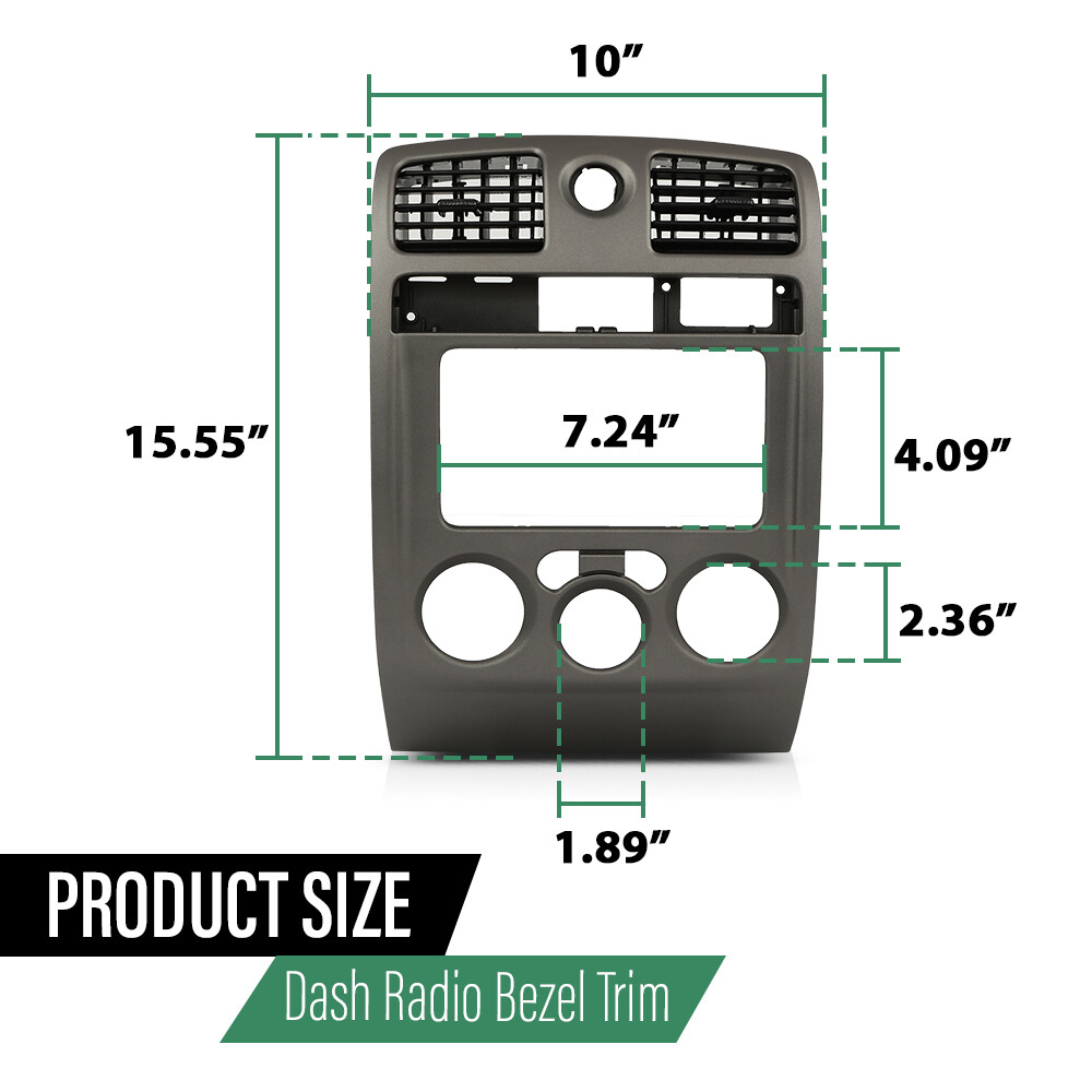 Fit For 2004-2012 Chevy Colorado GMC Canyon Center Dash Radio Vent Bezel Gray