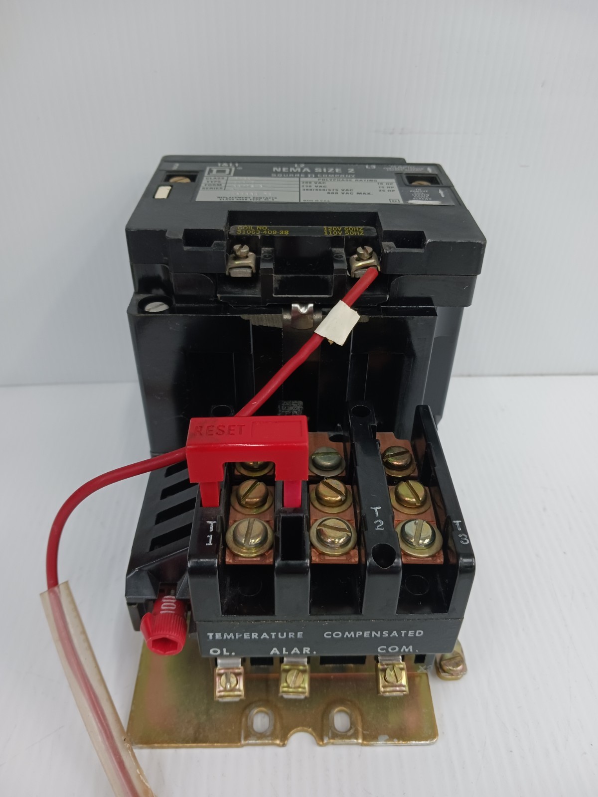 New Square D Size 2 Motor Starter 8536 SD01 Coil 120 V ac 25 HP