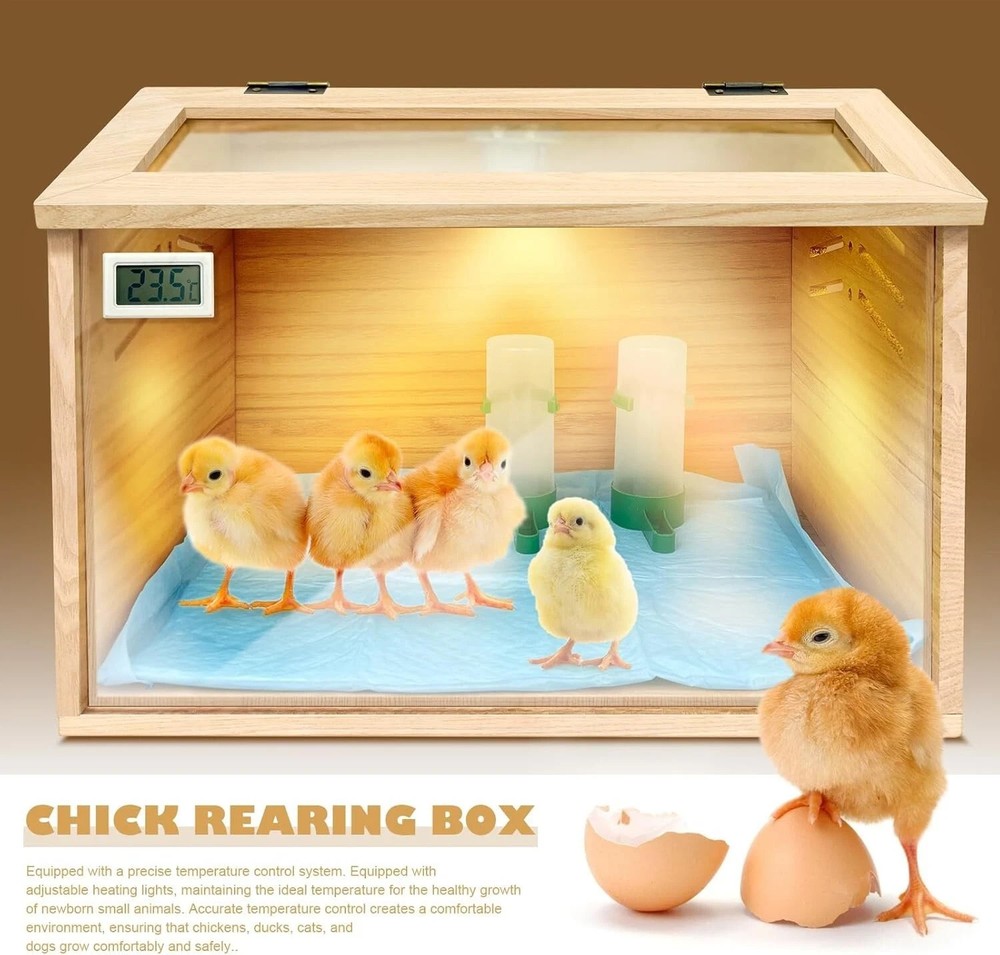 Chicken Brooder Box Cage Coop Chick Brooderbrooder For Baby Chicks Wooden NEW
