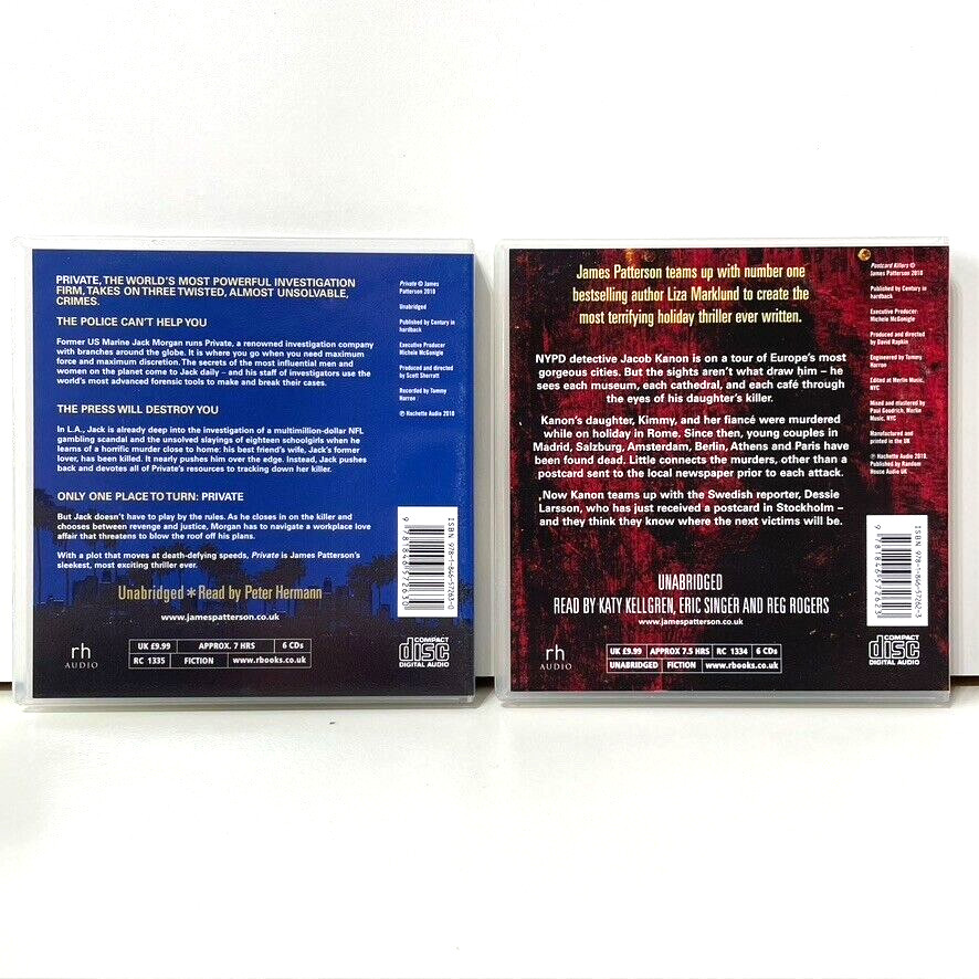 James Patterson 2 CD Audiobook Bundle Private plus Postcard Killers Unabridged