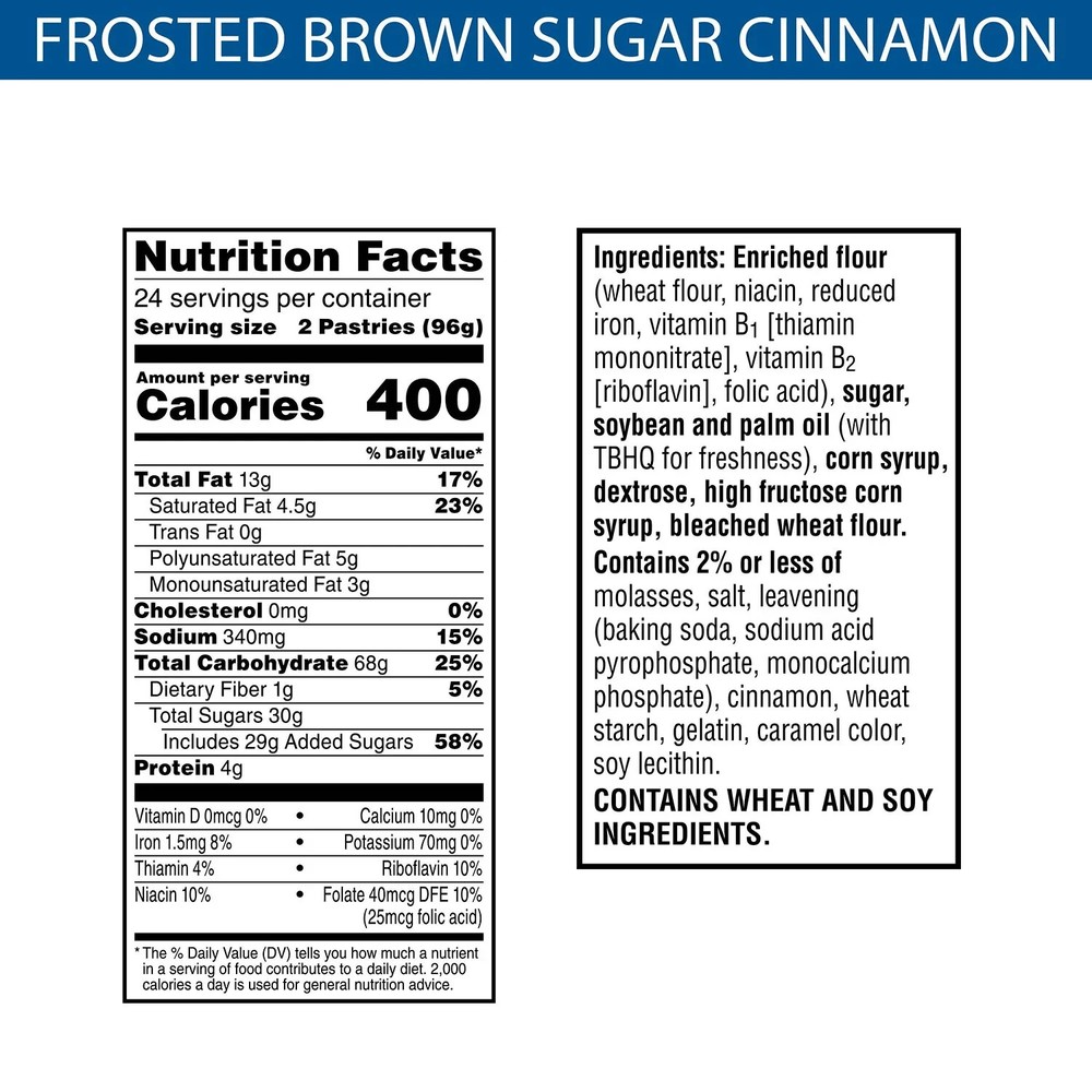 (48 ct) KELLOGG'S POP TARTS, BROWN SUGAR CINNAMON