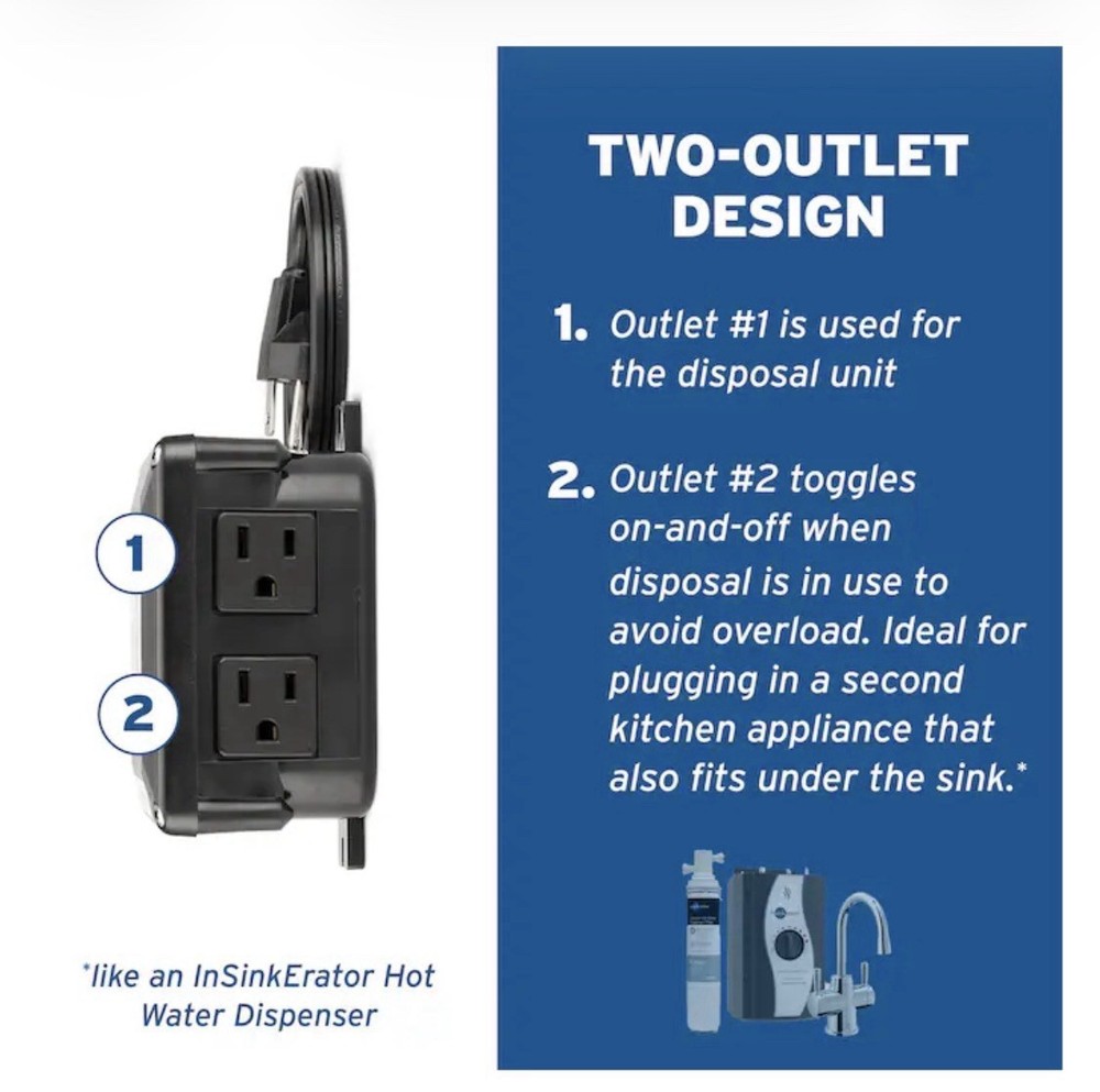 InSINKerator SinkTop Switch 7.5-in Satin Nickel Plastic Garbage Disposal switch
