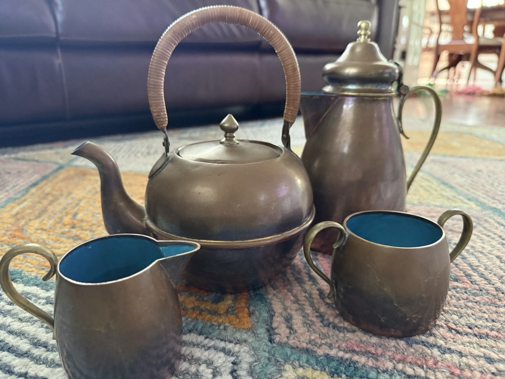 Antique Copper Tea Set, Beautiful Patina