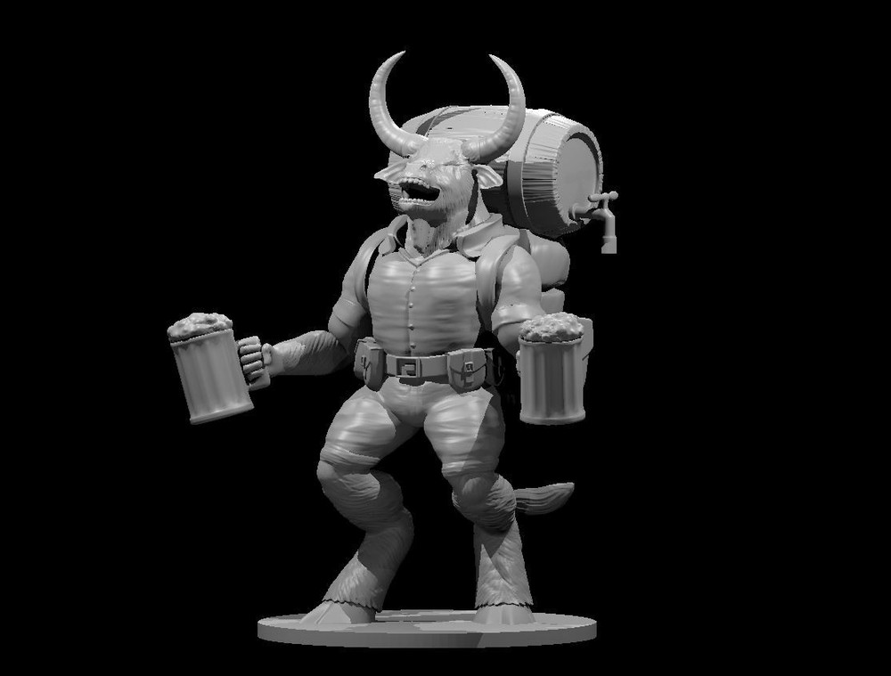 Minotaur Brewmaster Townsfolk NPC Monster 28mm Scale DND D&D Tabletop Mini