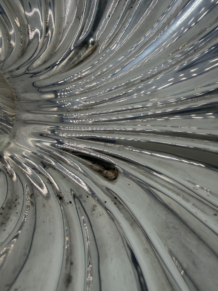 Vtg Crescent Silver Co Plated Double Clam Shell Serving Dish Trinket Tray Footed