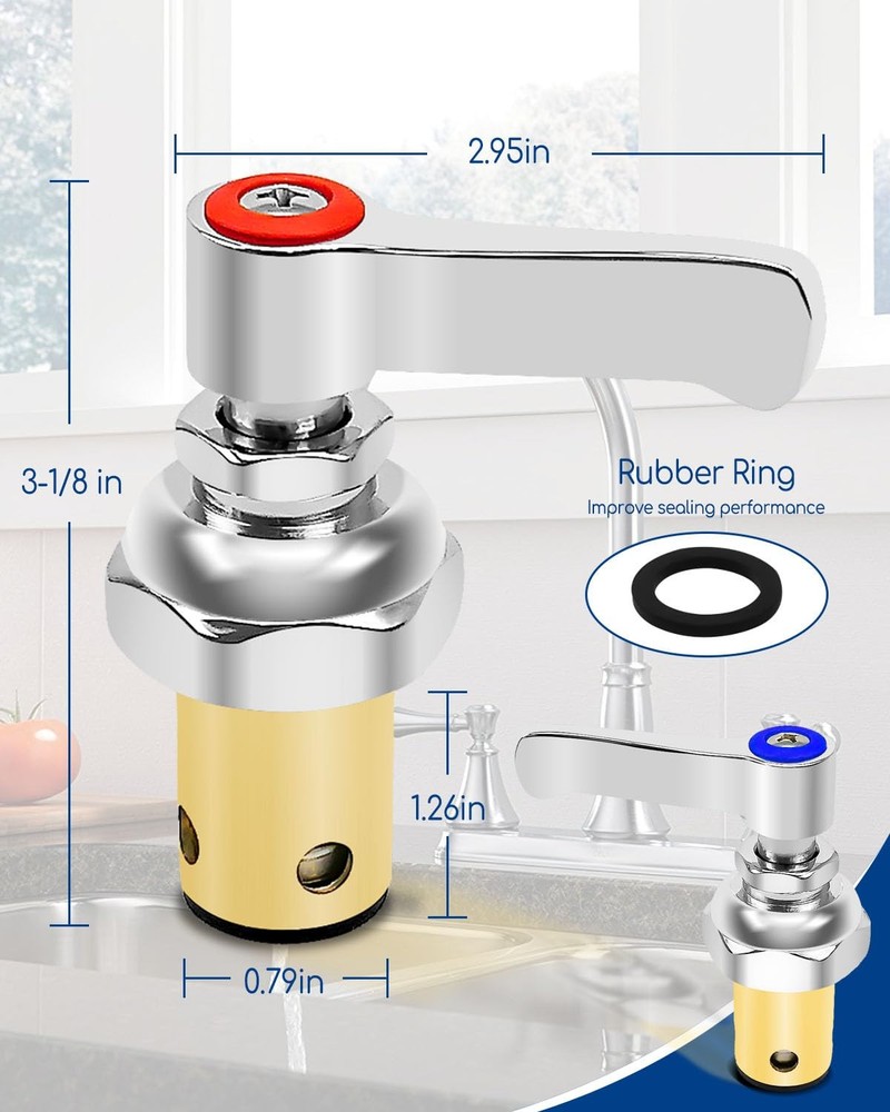 Handle Stem Assembly Fits for T&S Brass Faucets Replace Blue,Red
