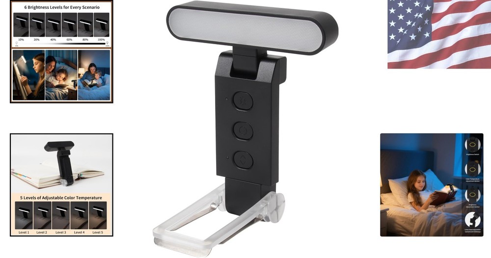 USB Rechargeable Book Light with Smart Timer & 30 Adjustable Modes for Readers