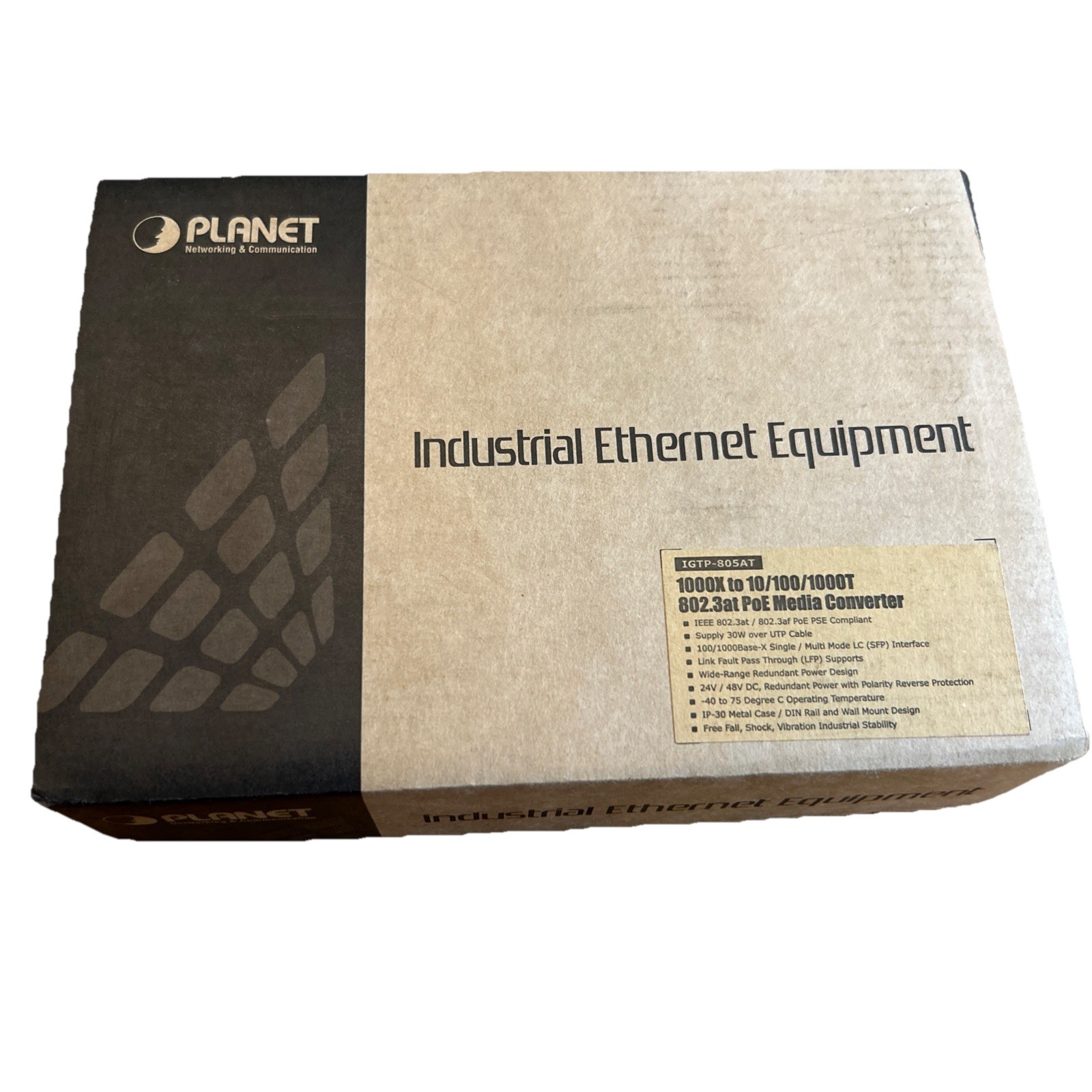 PLANET IGTP-805AT 1000Base-SX / LX to 10/100/1000Base-T 802.3at PoE Industrial M