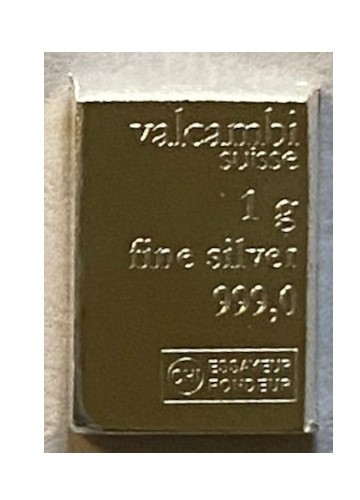 Valcambi 1 gram Silver Bar .999