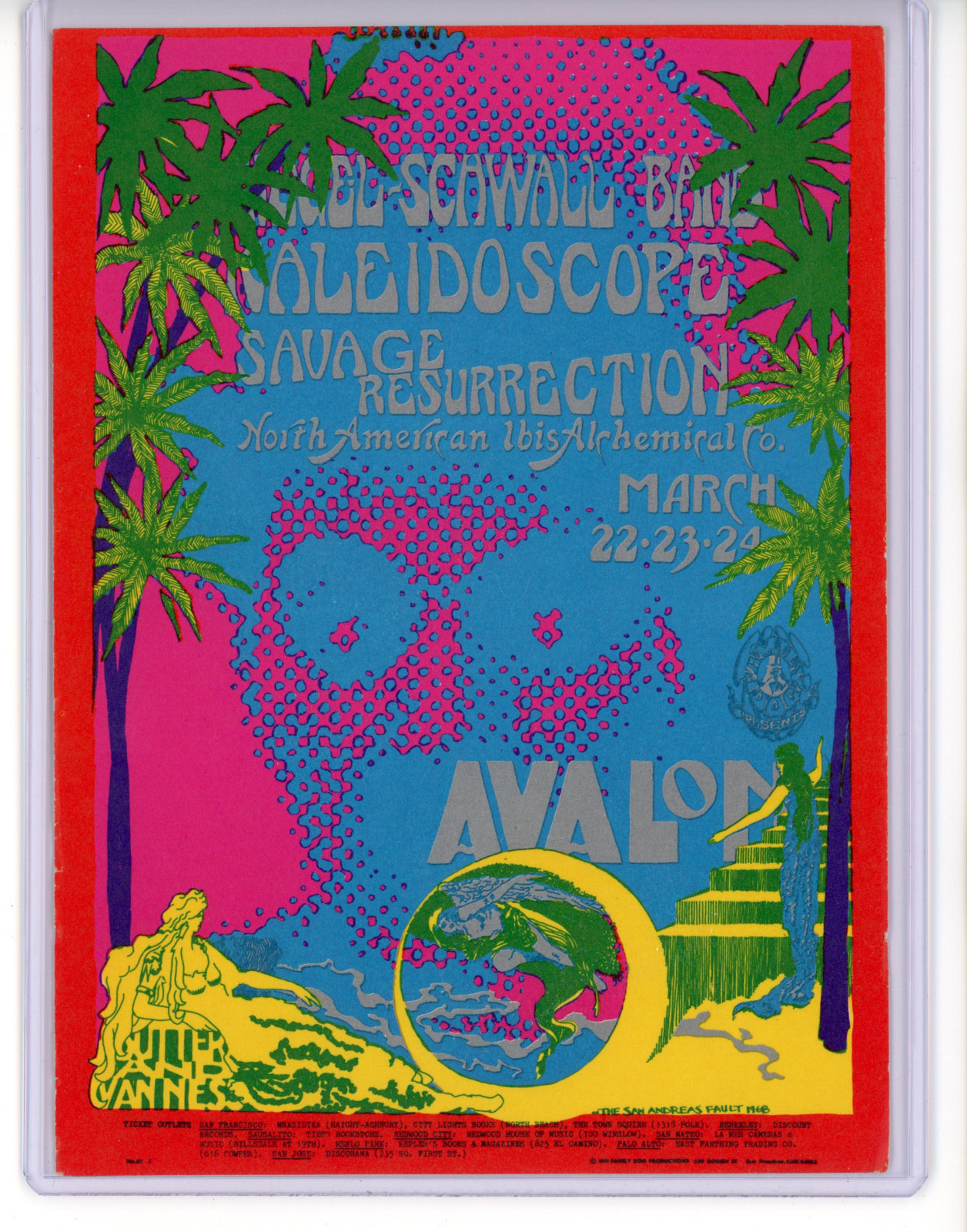 Kaleidoscope, Avalon Ballroom 3/68, Family Dog FD111, San Andreas Fault postcard