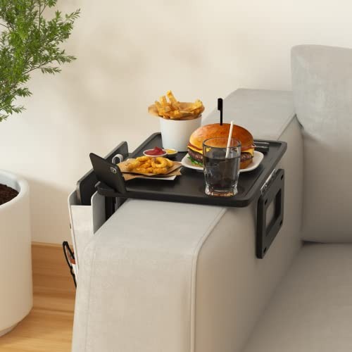 Couch Arm Tray Table Stmatdecis Sofa Arm Clip Table,Armrest Tray Table Black