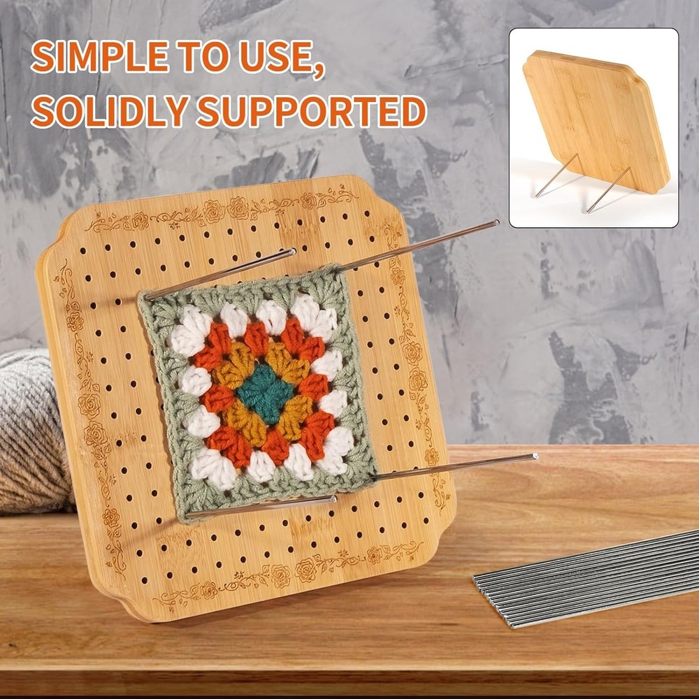 7.6 in Blocking Boards for Crochet Projects with Rose Pattern, Crochet Blocki...
