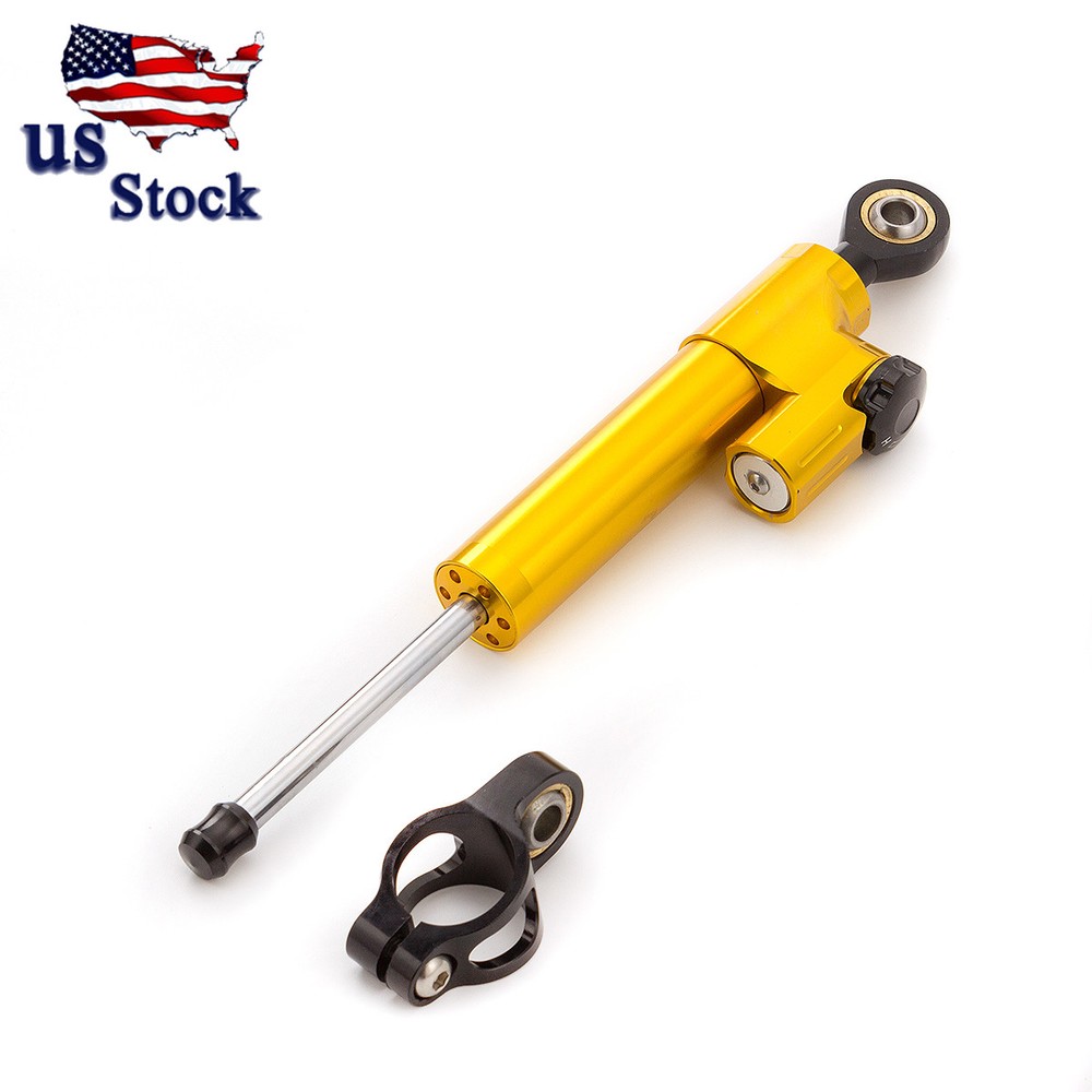 US Gold&Black CNC Adjustable Steering Damper Stabilizer Motorcycle Accessories