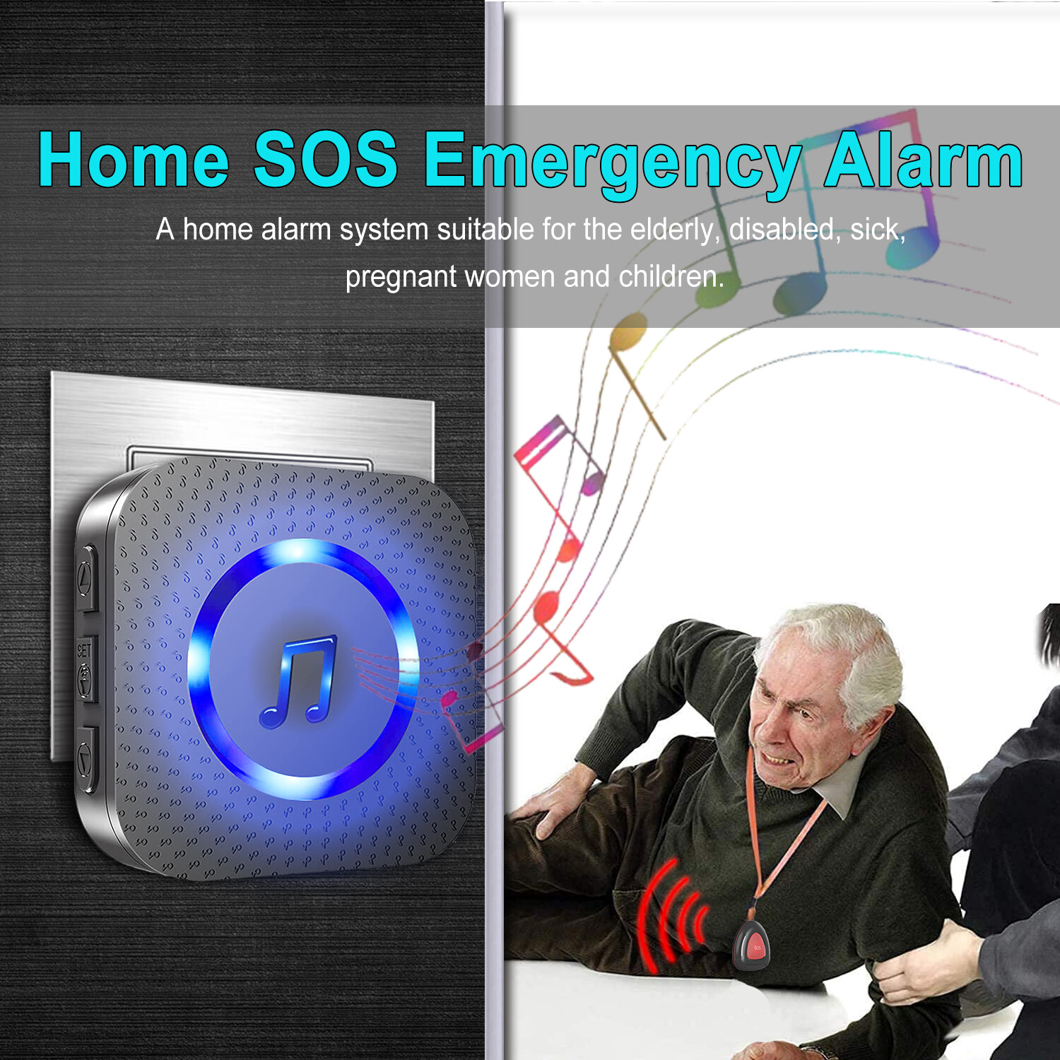 Medical alert systems for seniors, LIKEPAI caregiver pager,SOS Nurse Emergency