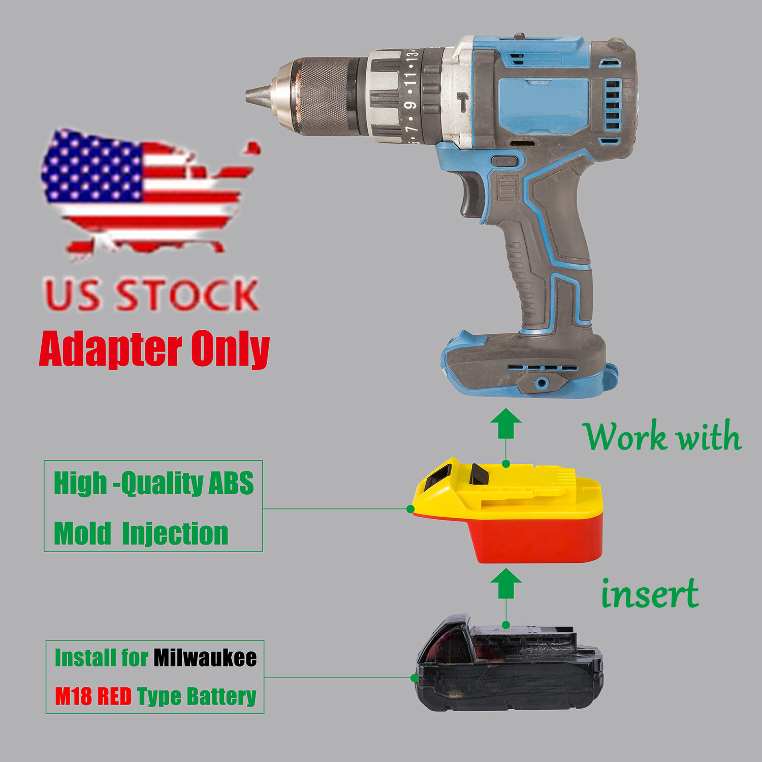 For Milwaukee M18 Battery Adapter for Hercules 20V Tools with Low Voltage Cutoff