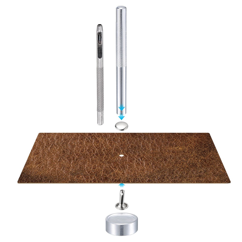 100 Sets Leather Rivets 8mm Double Cap Rivets 12mm Height Studs Silver New