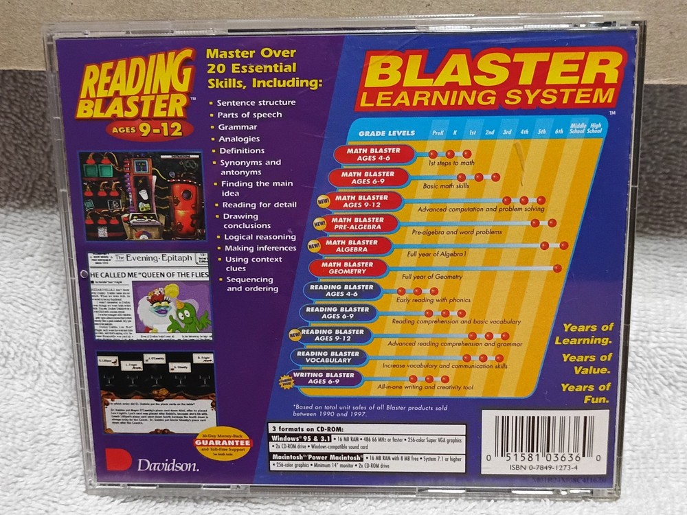 Master Reading Comprehension - Reading Blaster Ages 9-12 - 4th-6th Graders CD