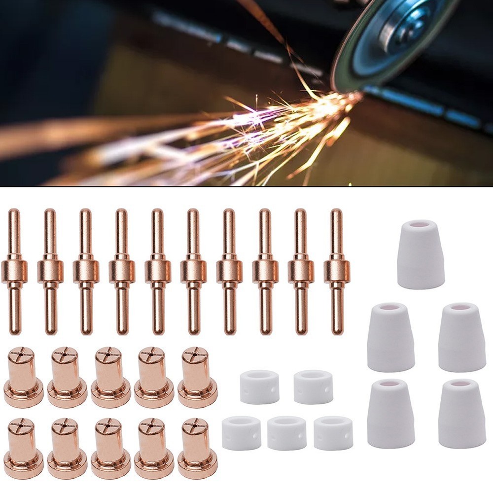 Electrodes Nozzles Plasma Cutter 30 Pcs Accessories Copper&ceramic Set