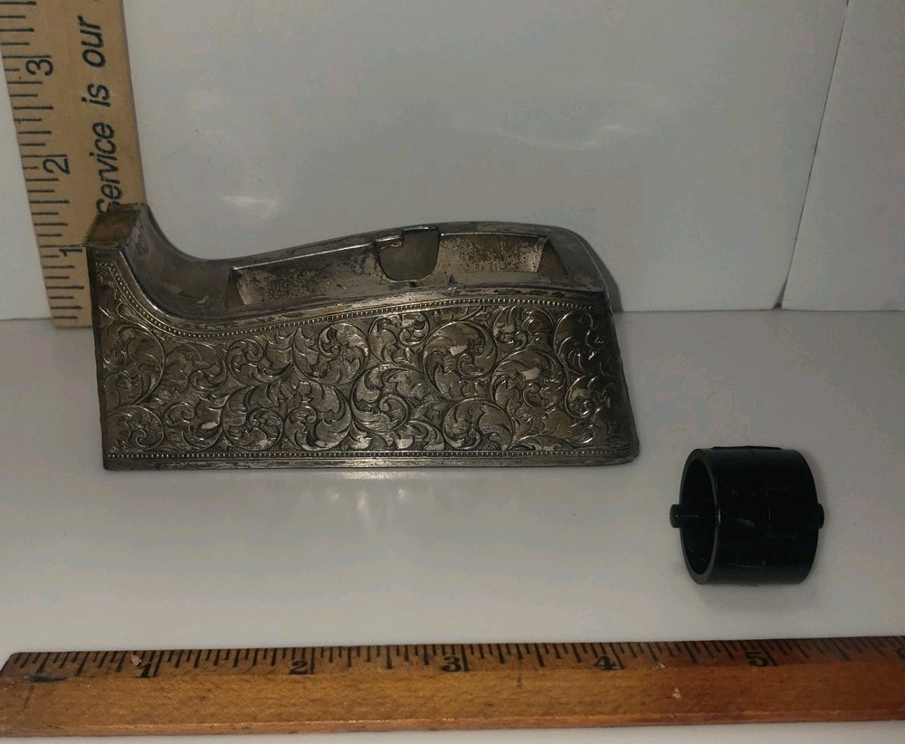 Silver Tone Tape Dispenser ELEANOR CLAIRE Design Delli Inc Desktop Japan Vintage