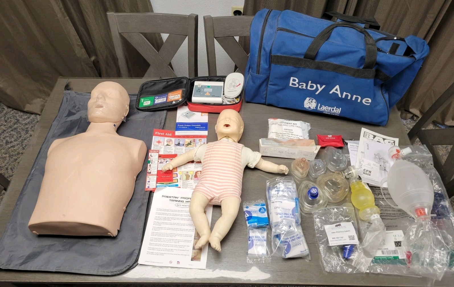 Huge Lot Of Prestan Adult Baby Anne CPR Manikin Kit Trainer Bundle With Extras