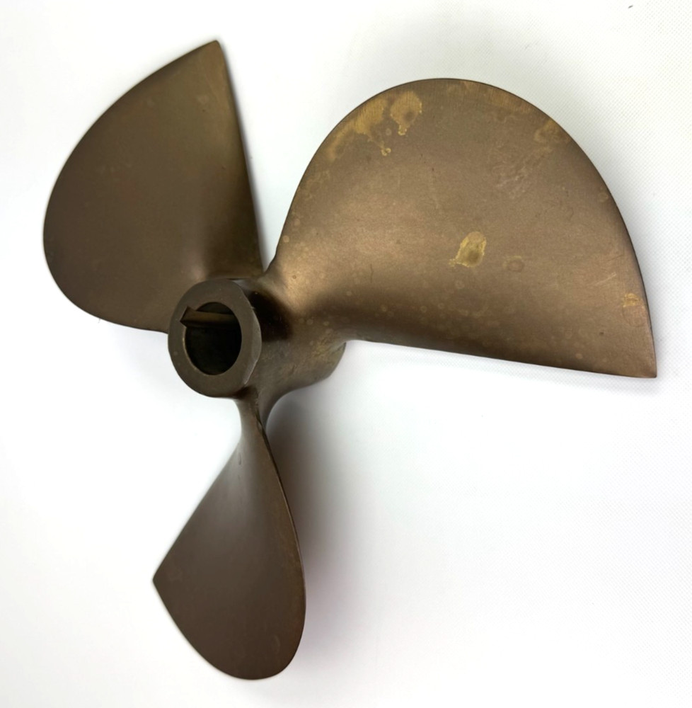3 Blade Vintage Solid Brass Boat Propeller Good Condition