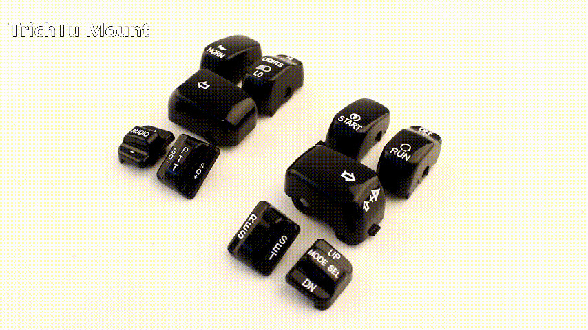 Black Hand Control Switch Button Caps For Harley Electra Glide FLHTCU 1996-2013