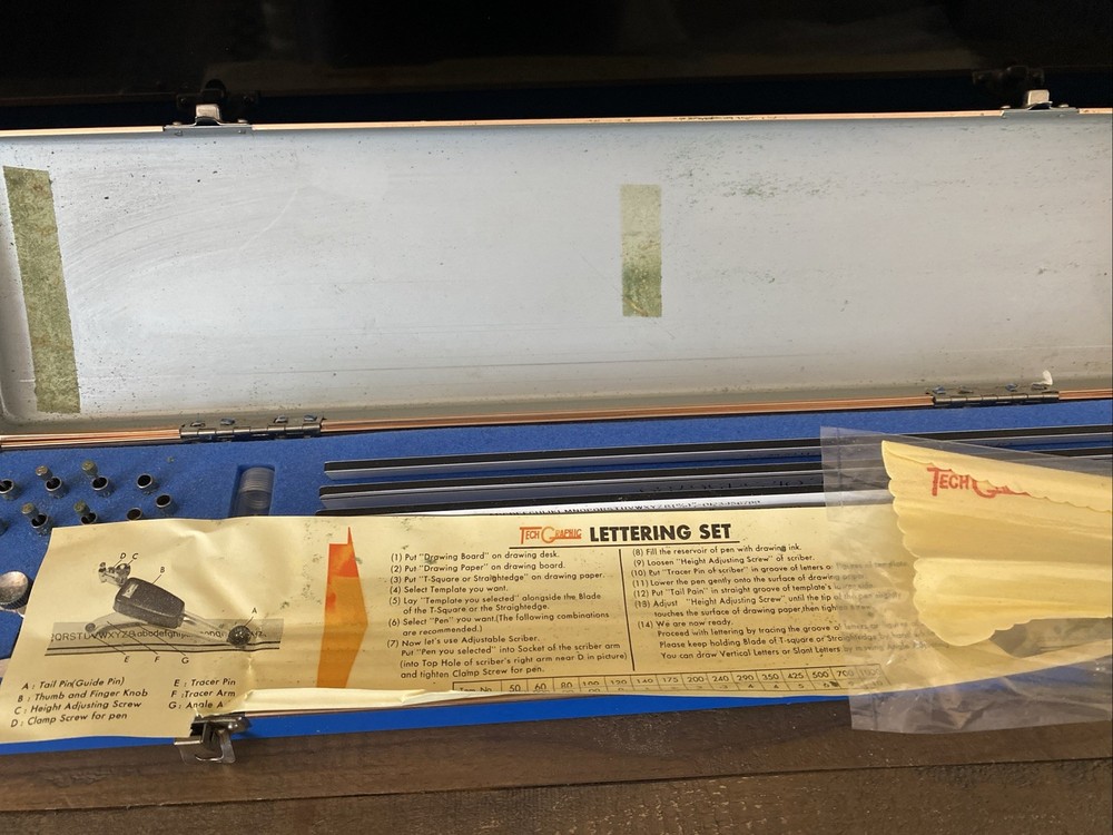 Tech Graphics University Lettering Set TGU3A. Vintage