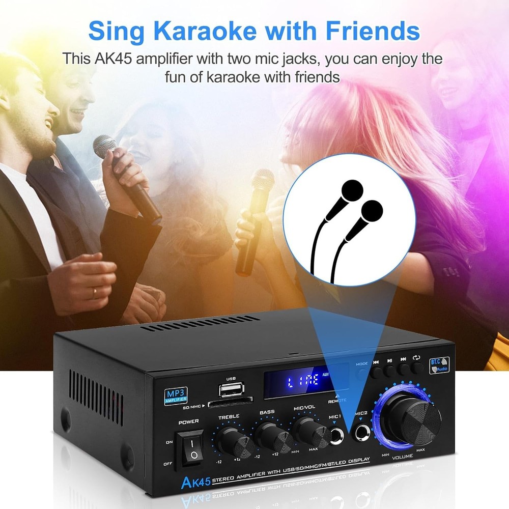 HiFi Stereo Mini Amplifier Receiver with Bluetooth 5.0