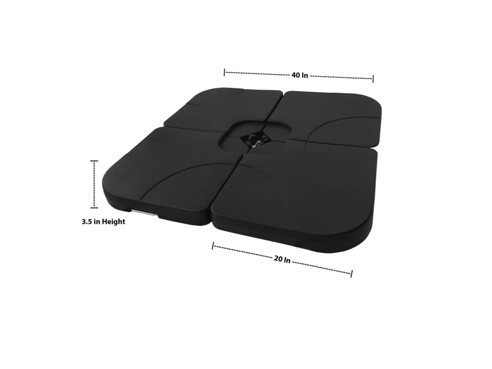 Westin Outdoor 4-Piece Umbrella Weights Heavy Duty Base Plates Water Sand Fill