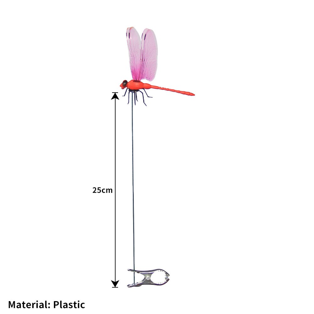 12×Fake Dragonfly Clips Clip on Dragonfly for Outdoors 3D Dragonfly Garden Decor