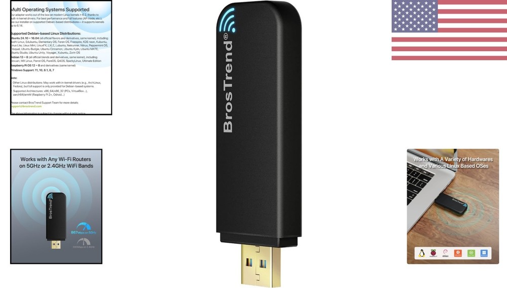 Versatile AC1200 Linux WiFi Adapter - Optimal Wireless Speed for All Devices