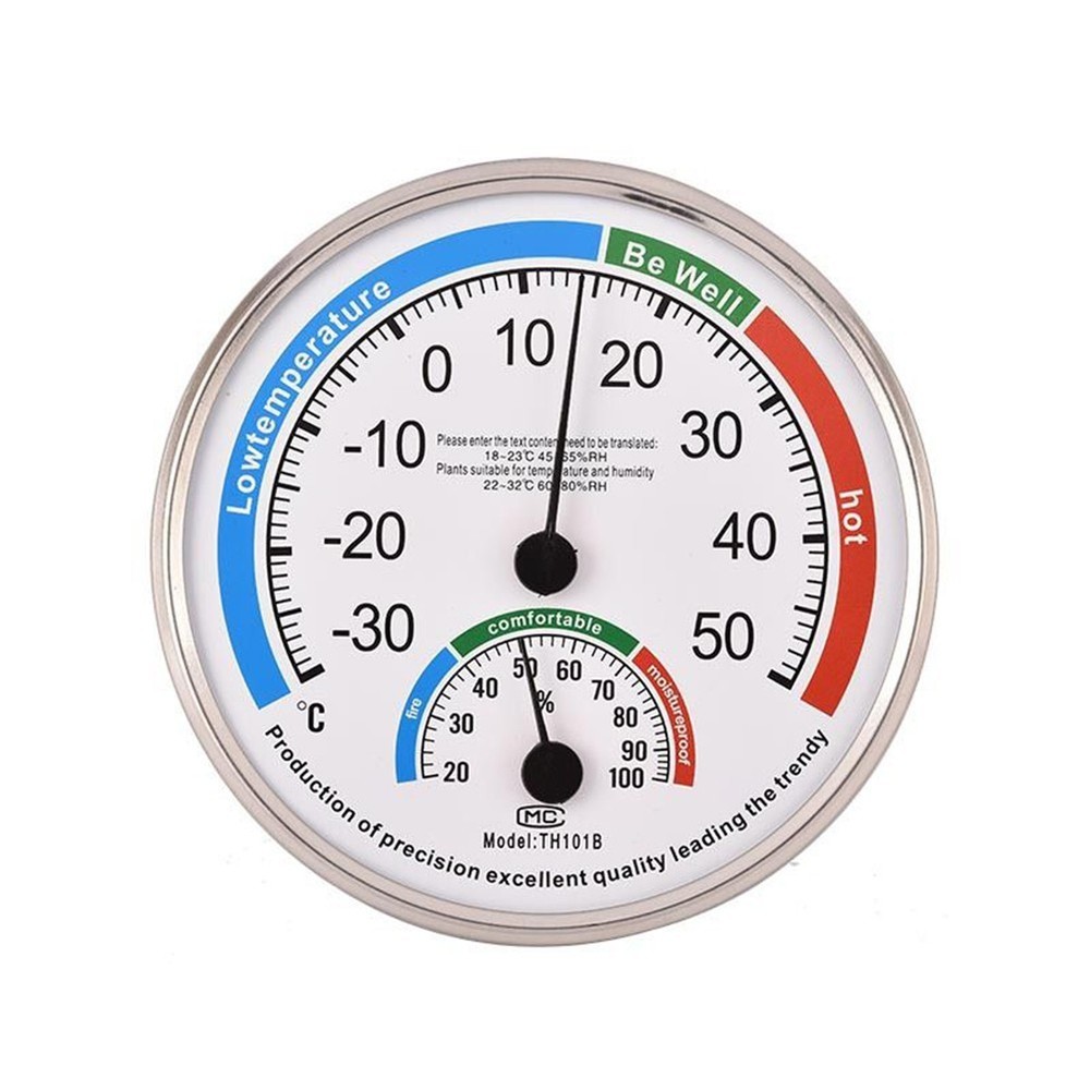 Hygrometer Thermometer ABS Range: 20-Diameter 13cm Classroom