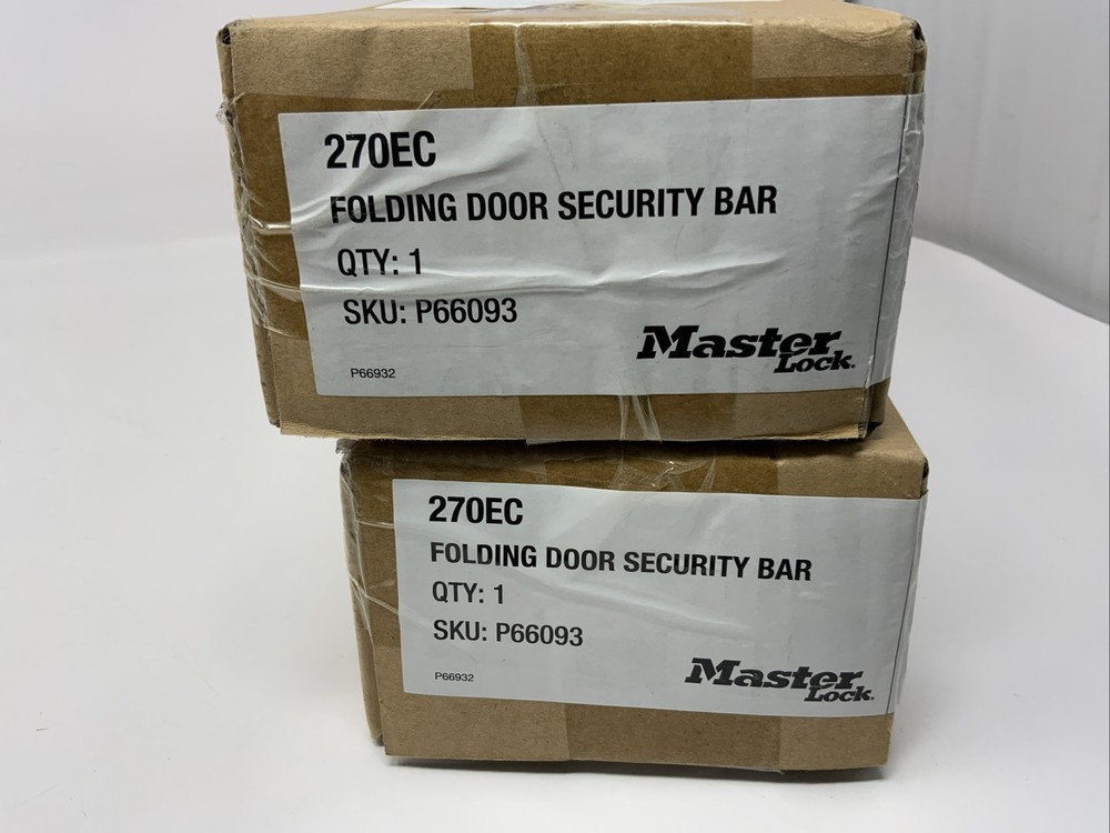 Set of 2 Master Lock Compact Door Stopper Folding Adjustable Security Bar 270EC