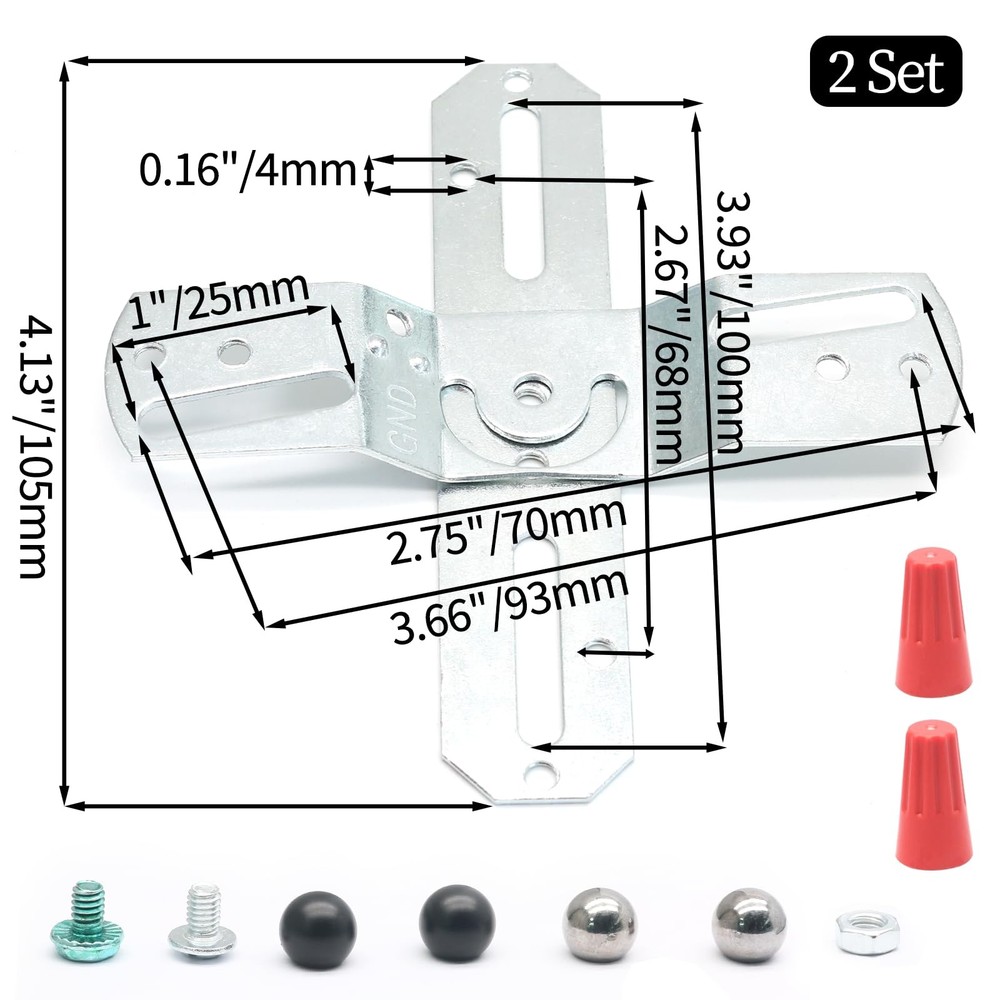 Luomorgo 2 Sets 4" Light Fixture Mounting Bracket, Universal 2 Sets, Silver