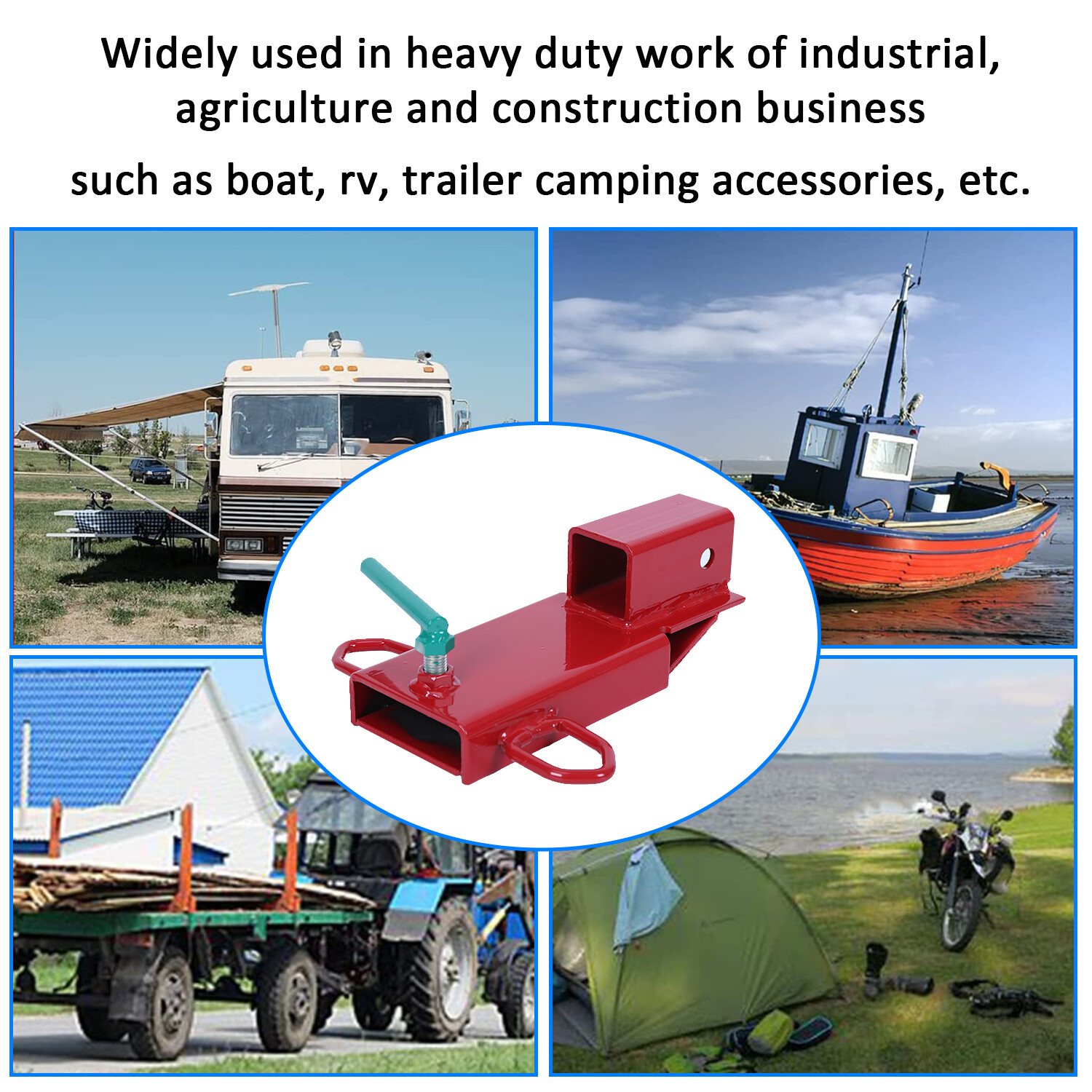 Clamp On Forklift Hitch Receiver Pallet Fork Trailer Towing Adapter 2inch Insert