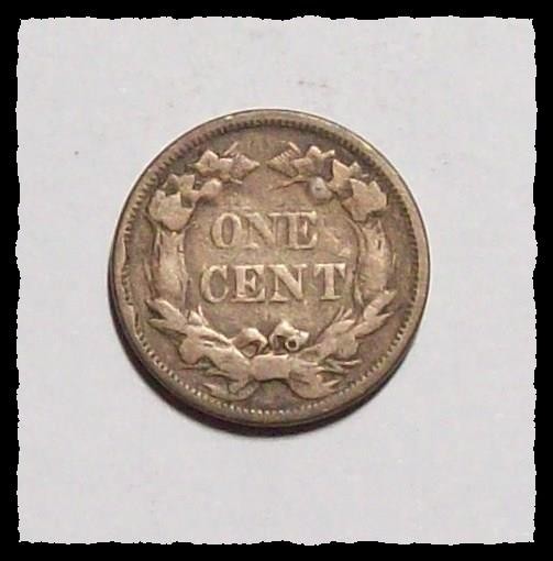 1858 Sm Letters FLYING EAGLE Small Cent Cuds / O on Reverse FINE #6C87