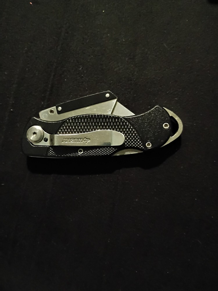 Husky Folding Lock Back Utility Knife Black