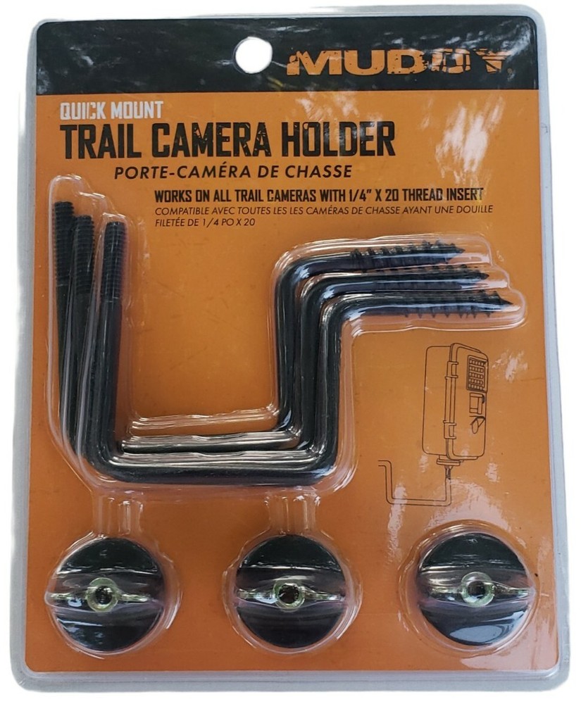 MUDDY Screw in Quick Mount Trail Camera Holder with 1/4"x20 thread insert 3 pack