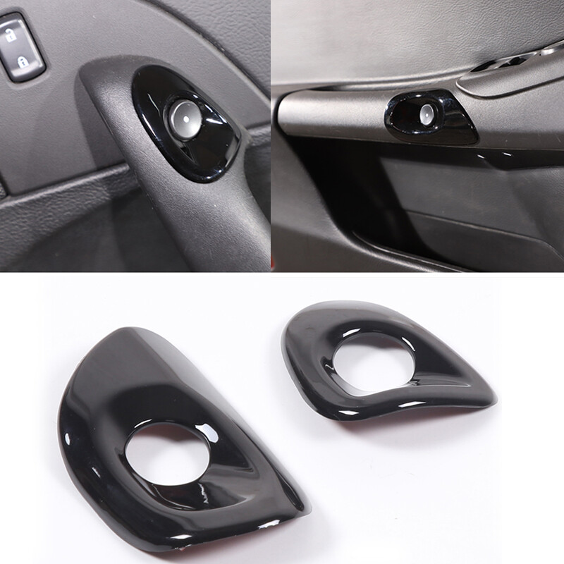 Glossy Black Interior Door Switch Button Trim Cover For Corvette C6 2005-13 2PC