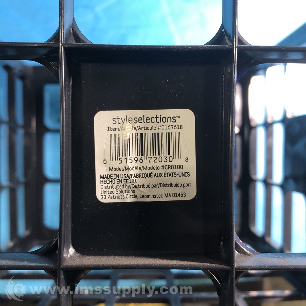 Style Selections CR0100 Black Plastic Stackable Milk Crate USIP