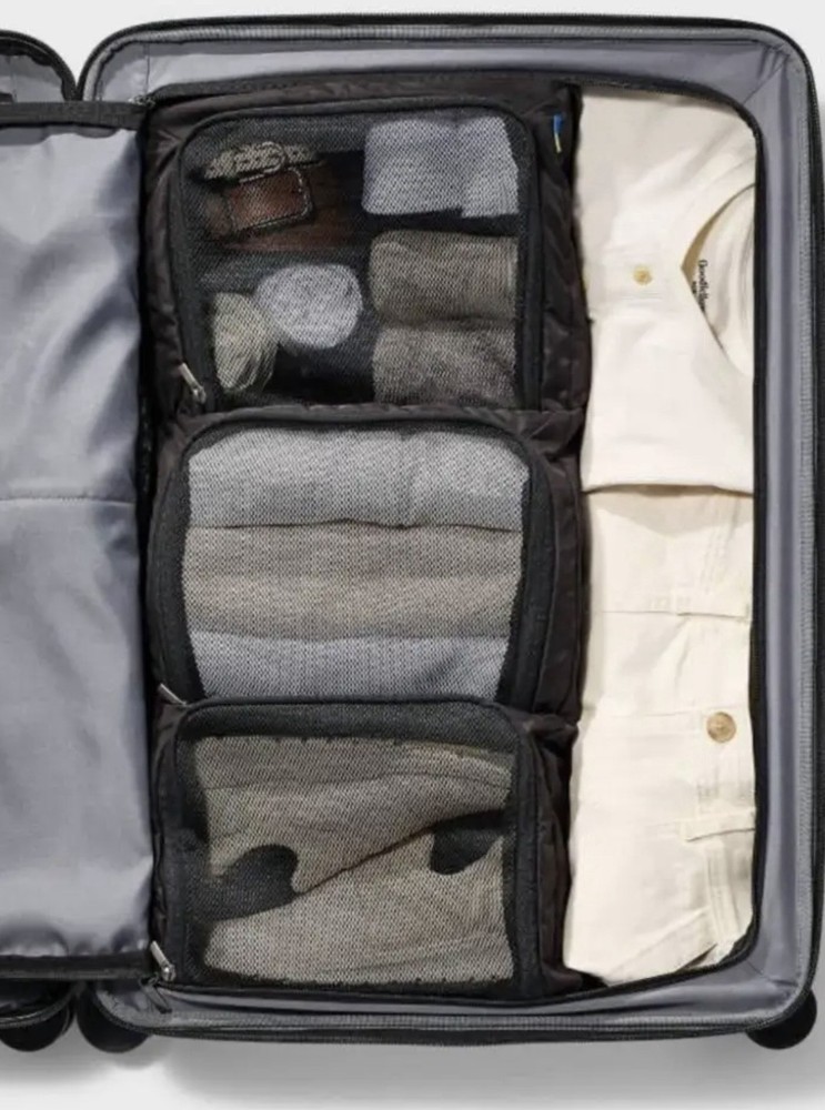 Packing Cube Shelf Black - Open Story️: Solid Travel Luggage Accessory