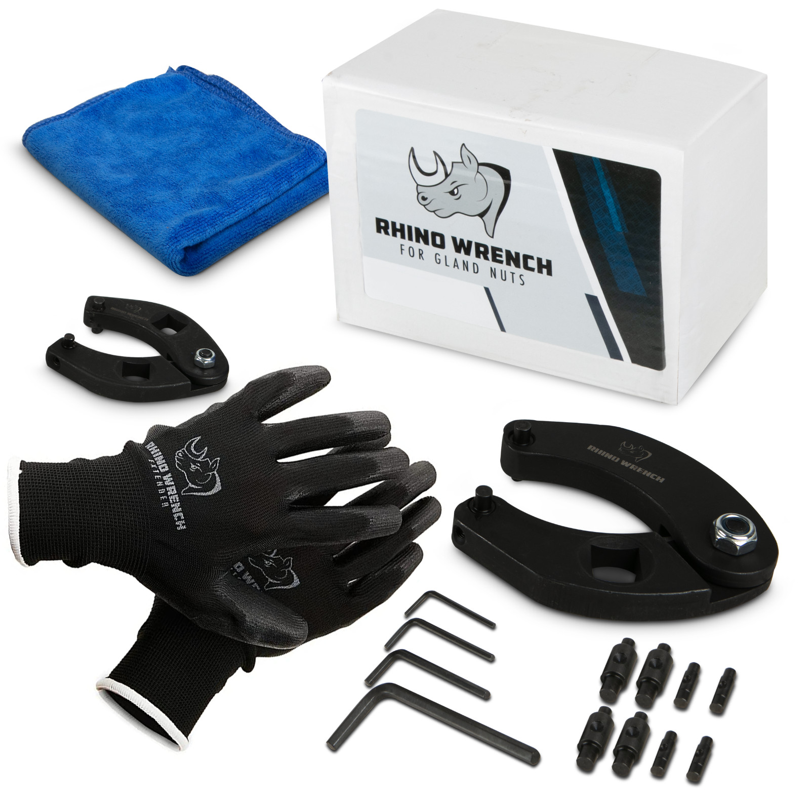 Rhino Gland Nut Wrench - Set of 2 Hydraulic Cylinder Spanner Wrench Adjustable