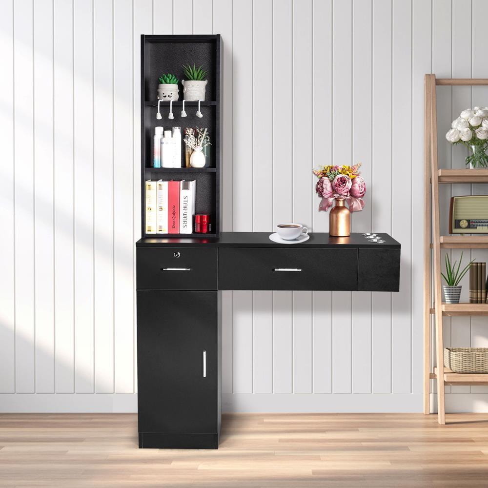 Barber Station, Wall Mount Salon Station for Hair Stylist Salon Spa Cabinets