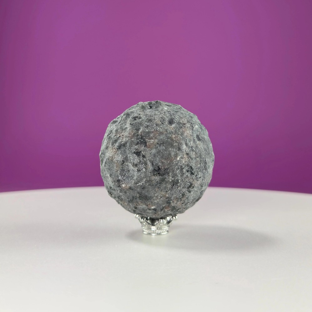 Yooperlite Moon Sphere (Includes Silver Stand), UV Reactive