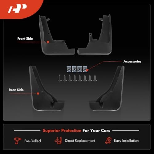 Set of 4PCS Mud Flaps Splash Guards Mudguards Mudflaps with Hardware Kits