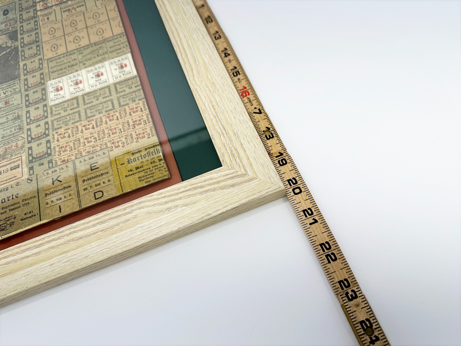 WWI Framed Ration Coupon Collage Folk Art Strasbourg Alsace Germany Trench 1917