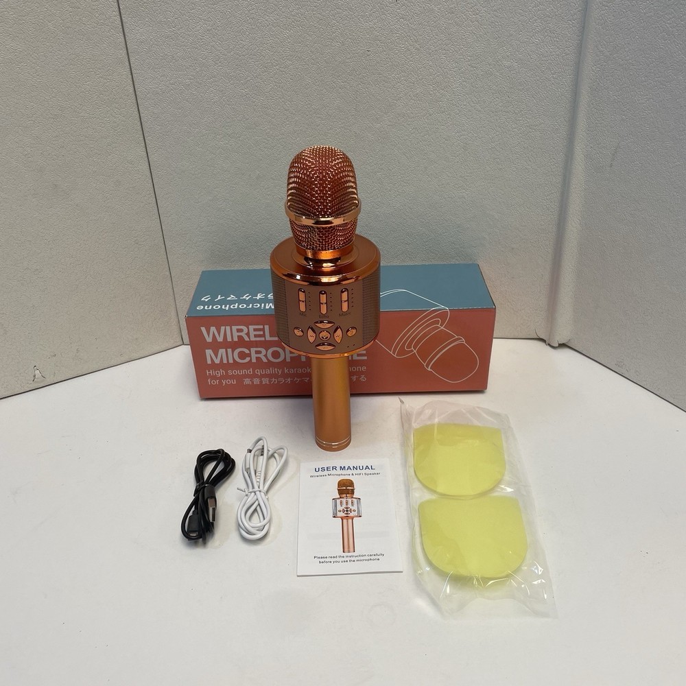 Karaoke Microphone Wireless Red Handheld Speaker